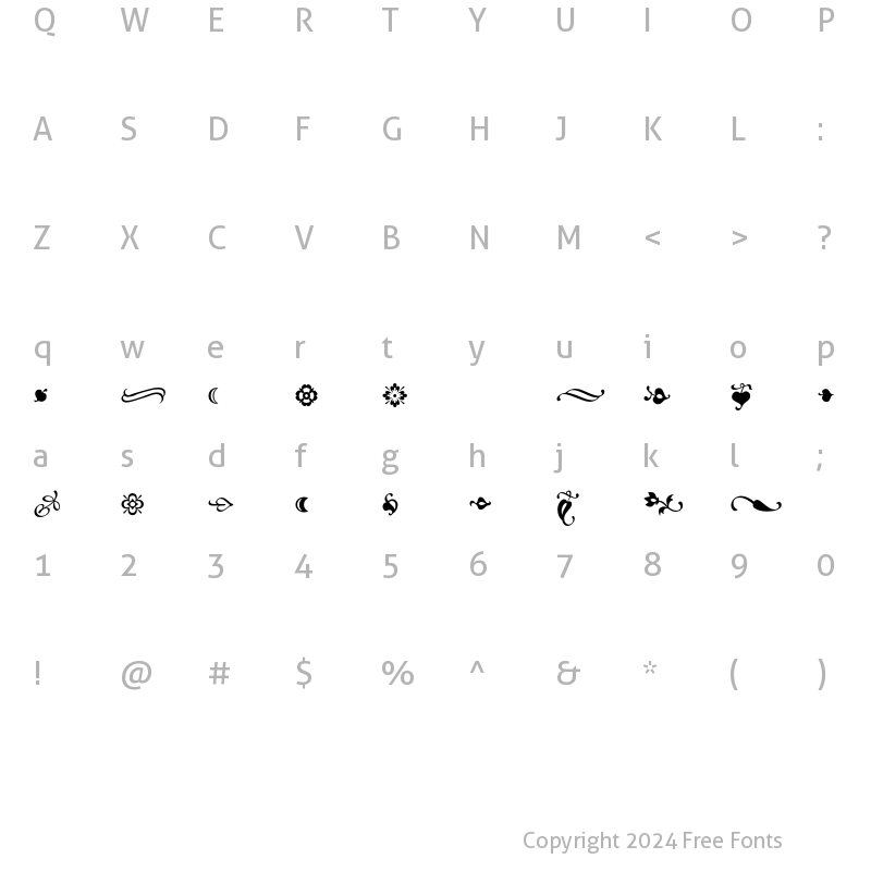 Character Map of Minion Ornaments Regular