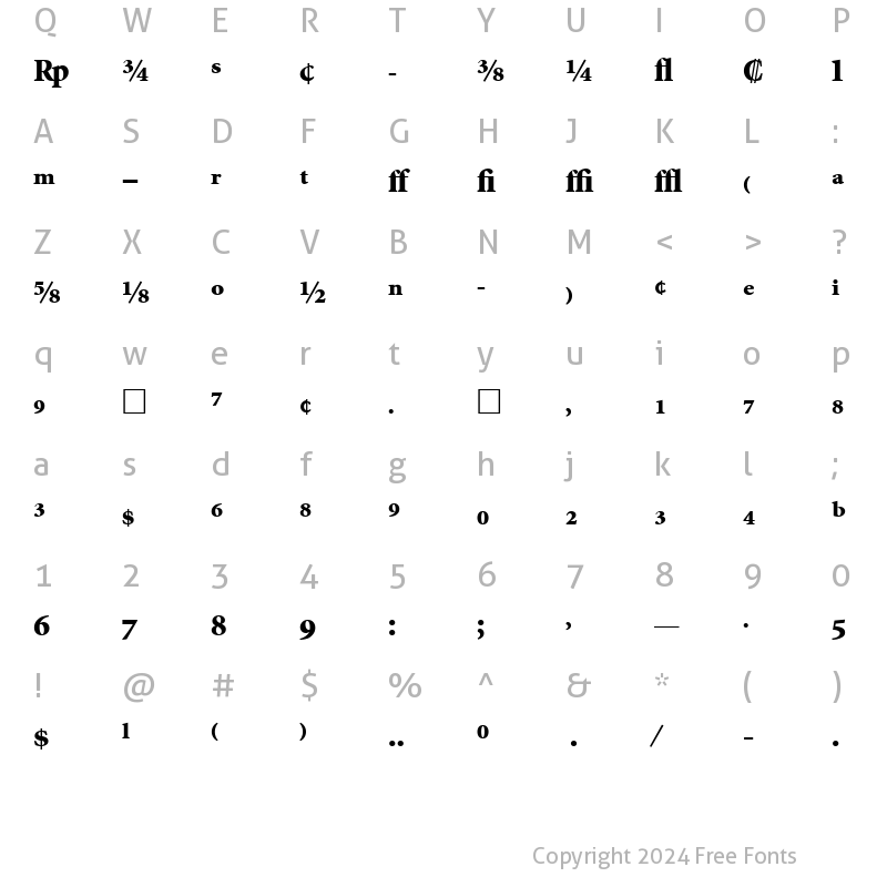 Character Map of MinionExp-Black Regular