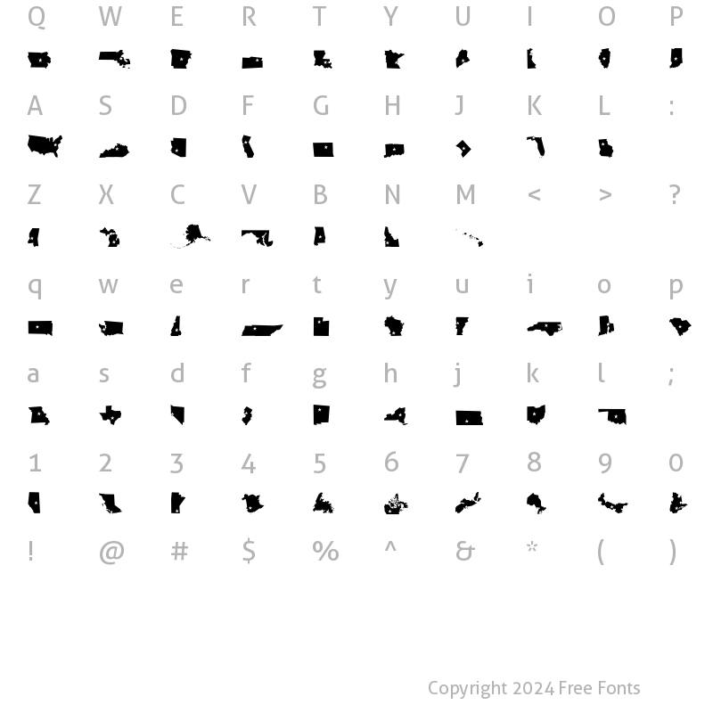 Character Map of MiniPics BorderlineCapital Regular