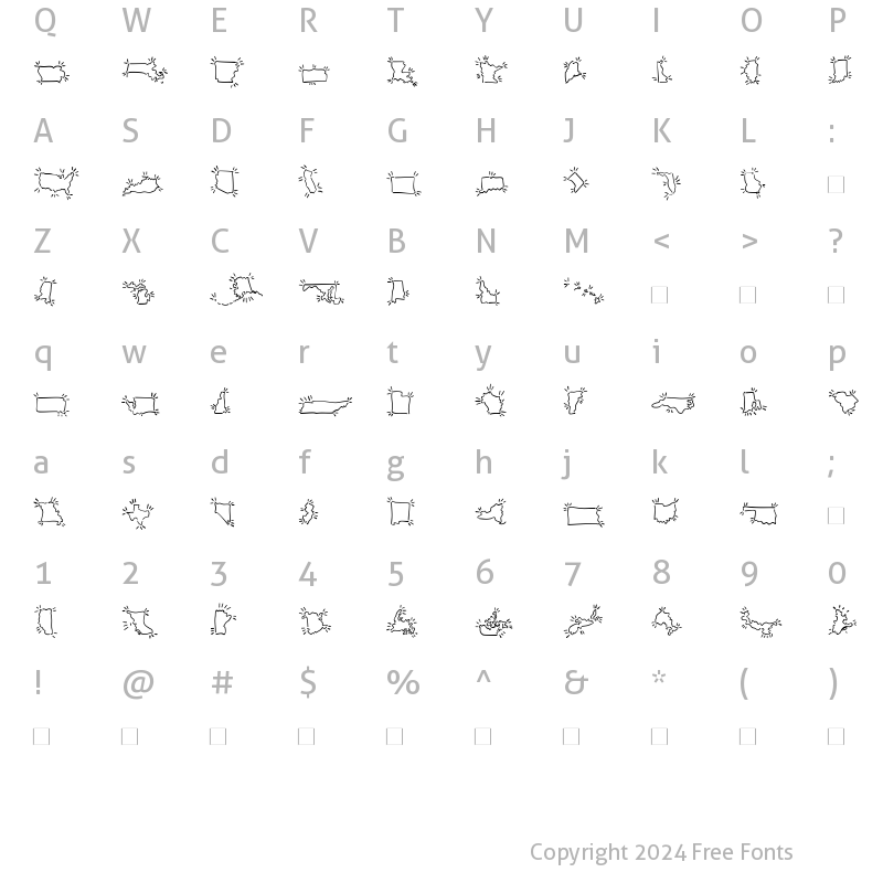 Character Map of MiniPics-BorderlineSpurt BorderlineSpurt