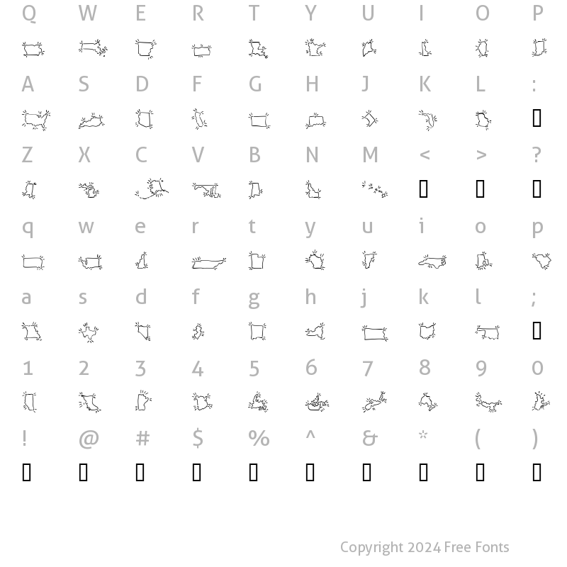 Character Map of MiniPics BorderlineSpurt