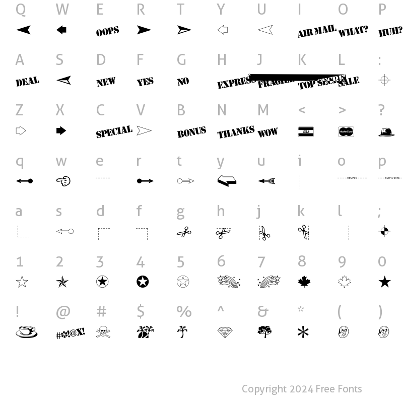 Character Map of MiniPics-Classic Classic