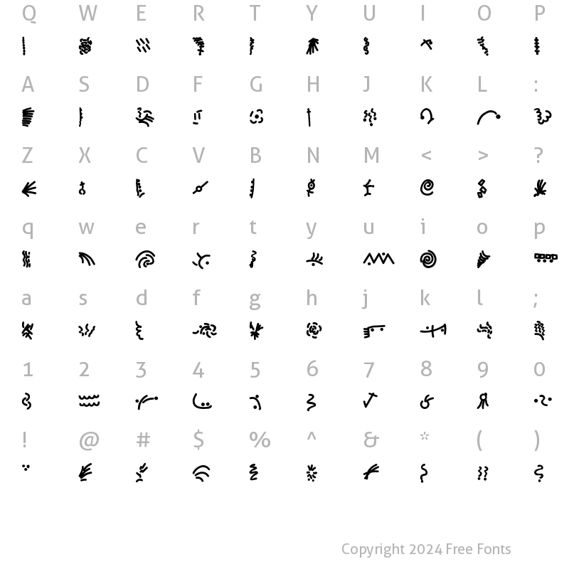 Character Map of MiniPics ConfettiHeavy Regular