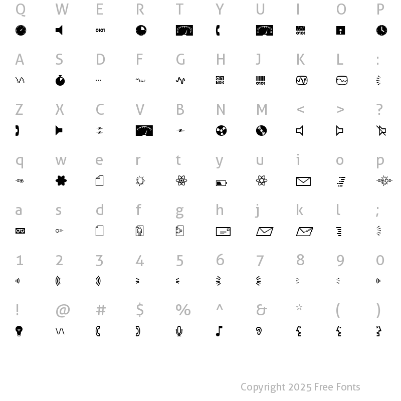 Character Map of MiniPics-Digidings Digidings