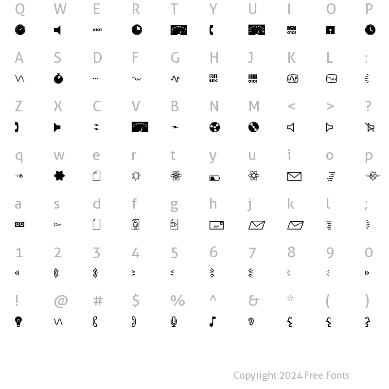 Character Map of MiniPics Digidings Regular