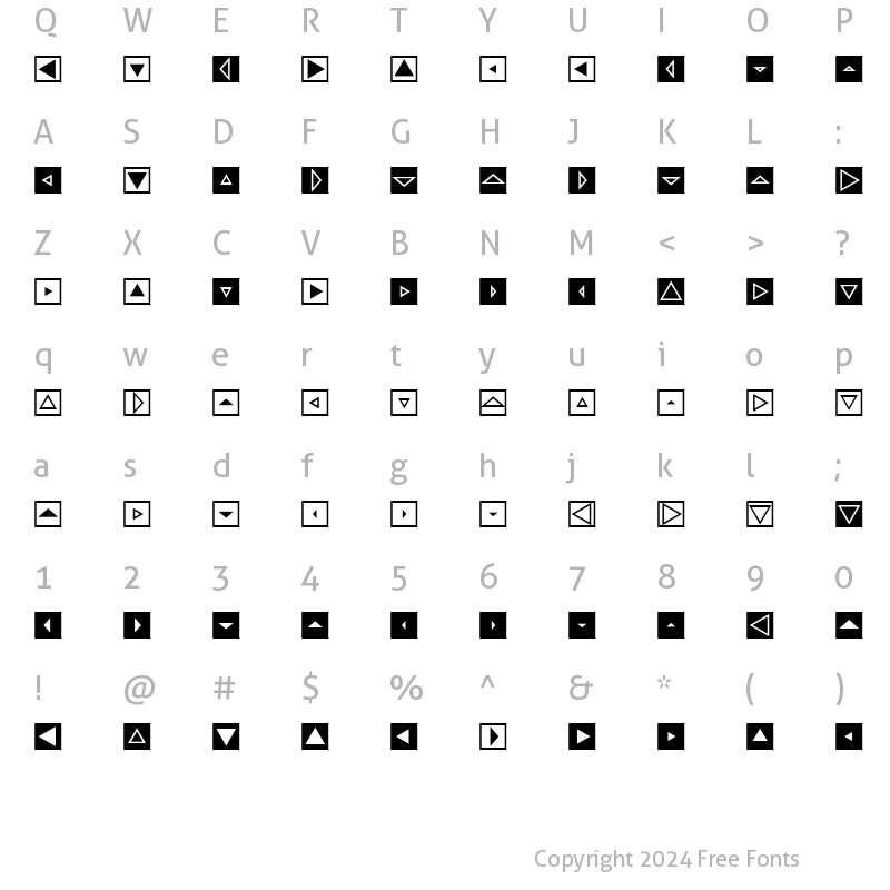 Character Map of MiniPics-DirectionalST DirectionalST