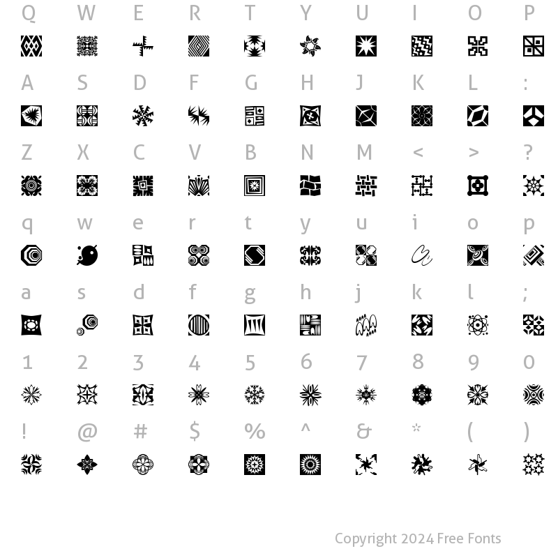 Character Map of MiniPics-DoohickiesToo DoohickiesToo