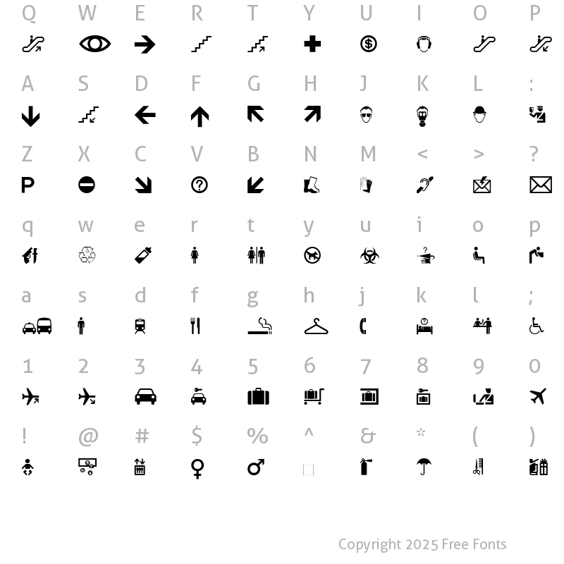 Character Map of MiniPics-International International