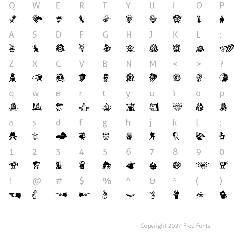 Character Map of MiniPics LilCreatures