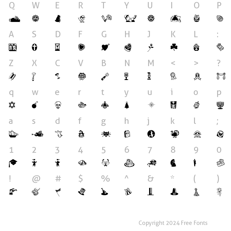 Character Map of MiniPics-LilEvents LilEvents