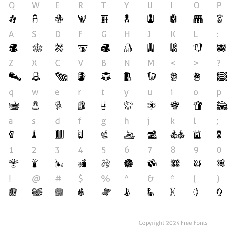 Character Map of MiniPics LilFeatures Regular