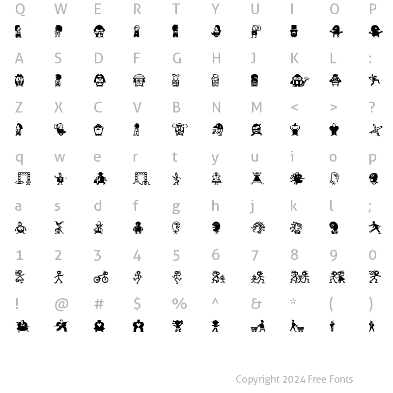 Character Map of MiniPics-LilFolks LilFolks