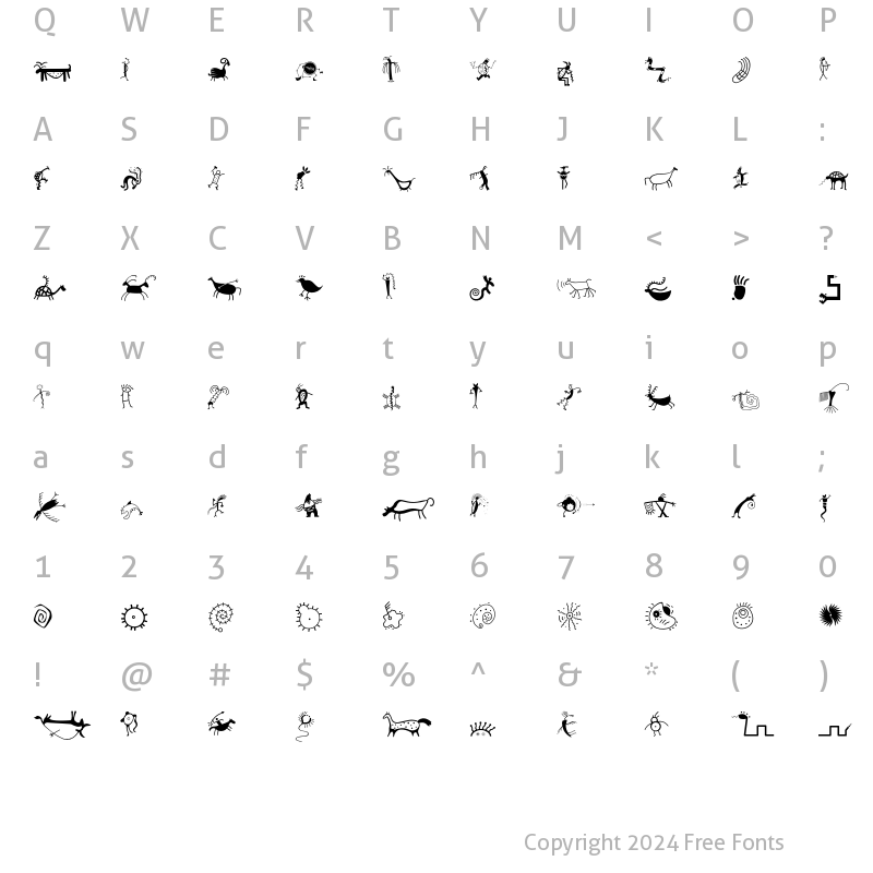 Character Map of MiniPics RedRock Regular