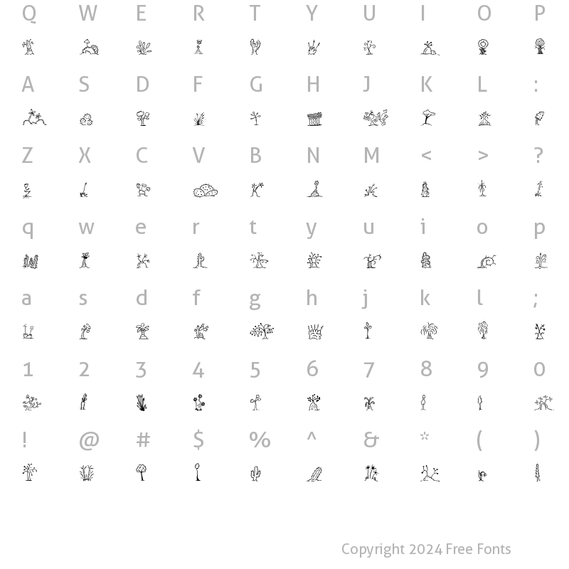 Character Map of MiniPics UprootedTwig