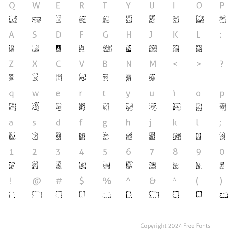 Character Map of MiniPics WhiteBread Regular