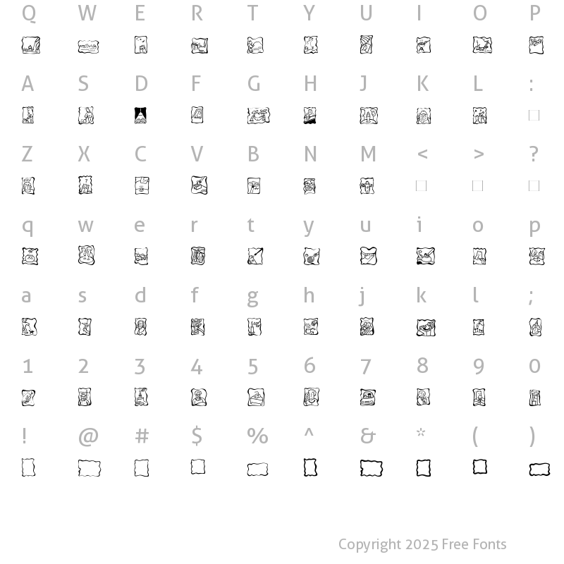 Character Map of MiniPics-WhiteBread WhiteBread