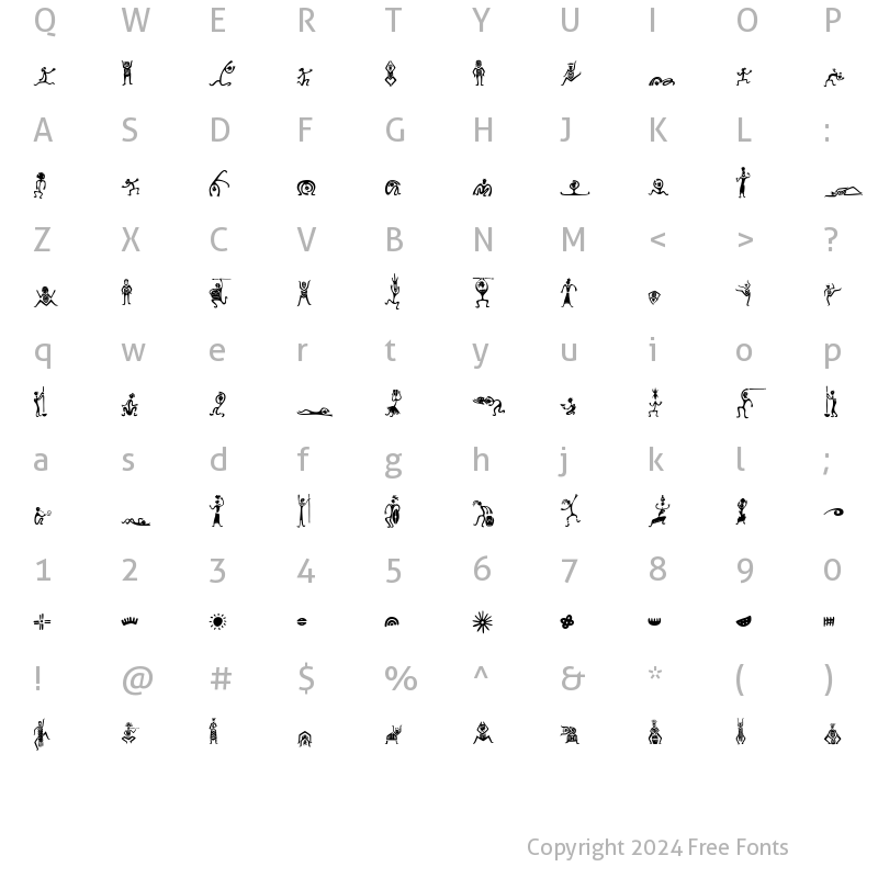 Character Map of MiniPics-Zafrica Zafrica