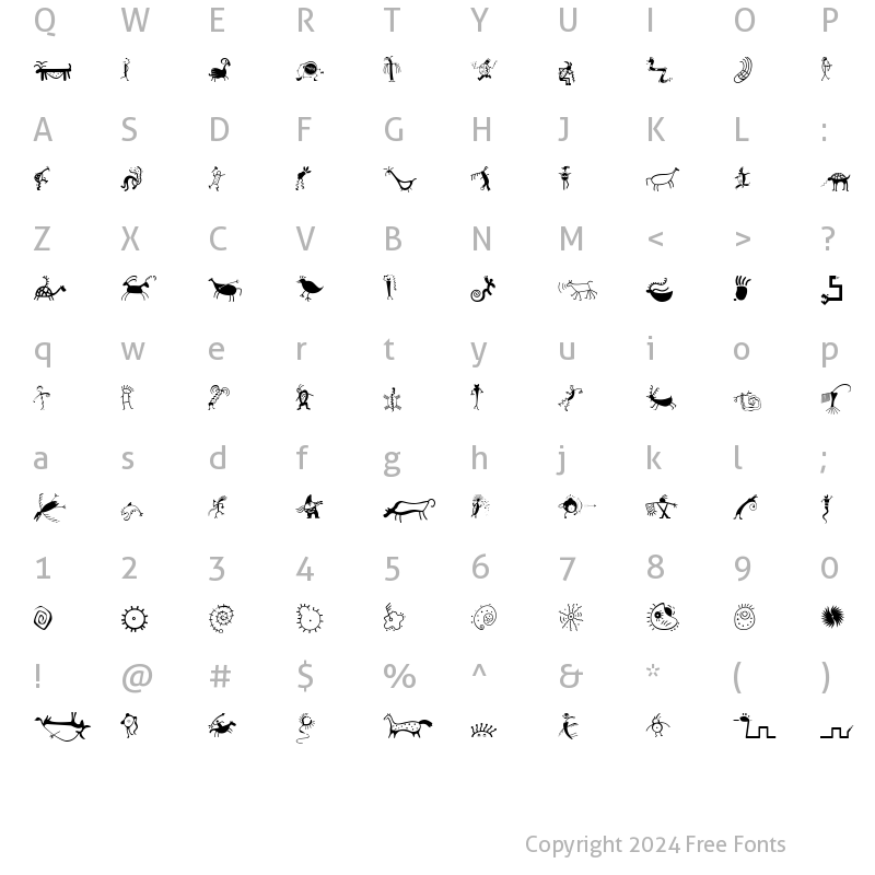 Character Map of MiniPicsRedRock Regular