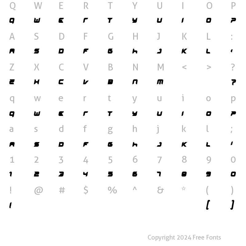 Character Map of miniskup Regular