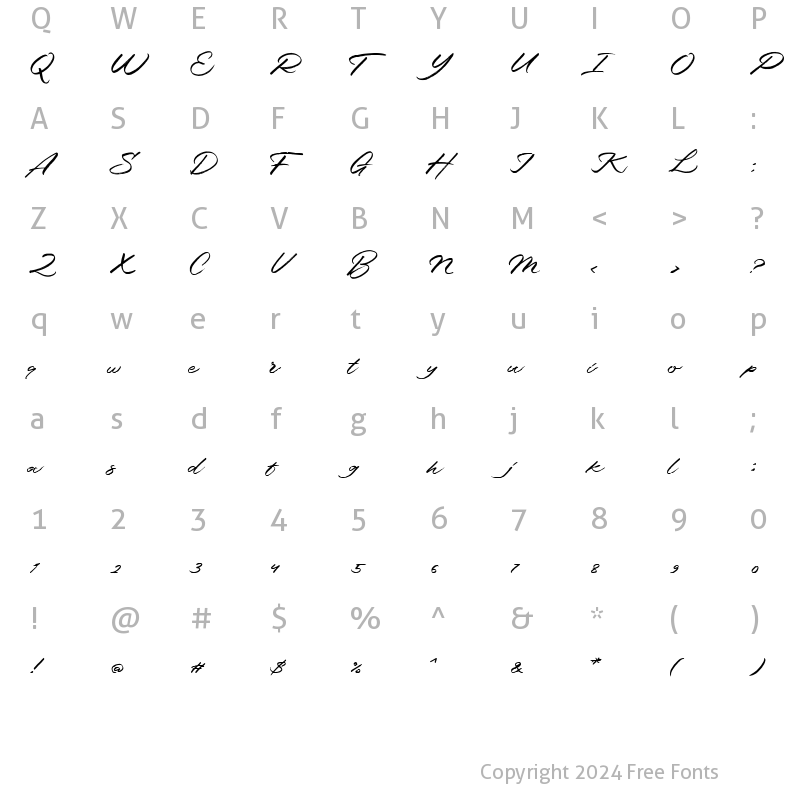 Character Map of Minneapolis Script Regular