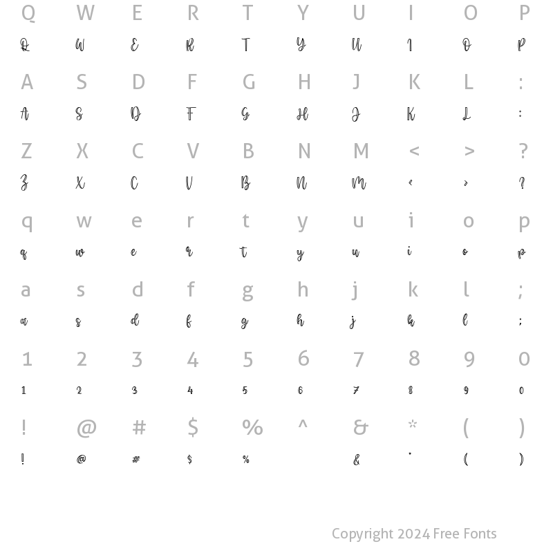 Character Map of Minoline Regular