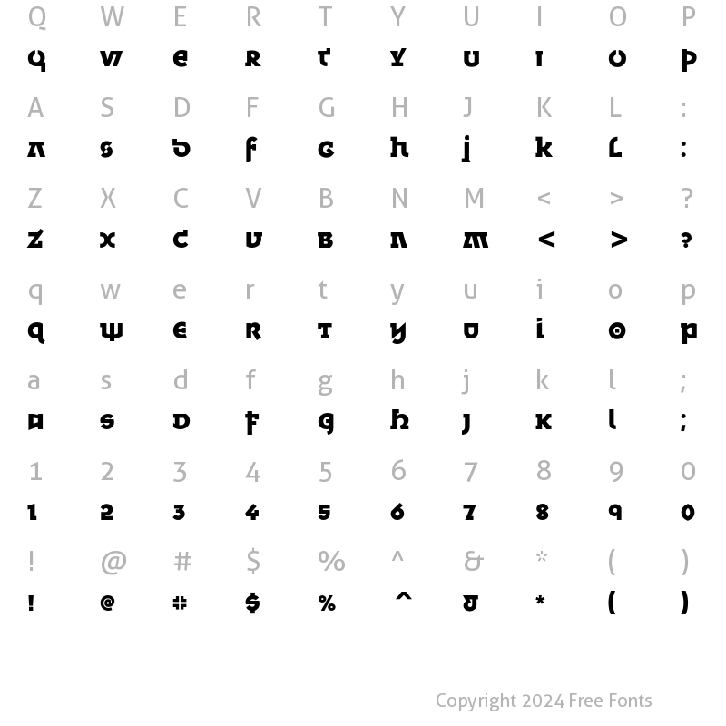 Character Map of Minska ITC Std Bold