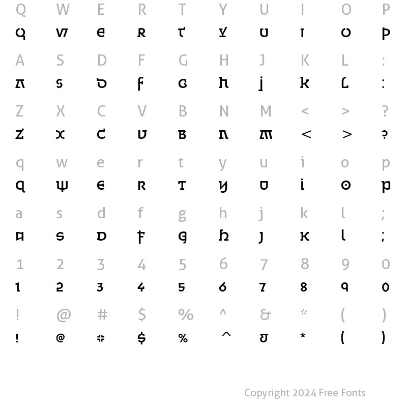 Character Map of Minska ITC Std Medium