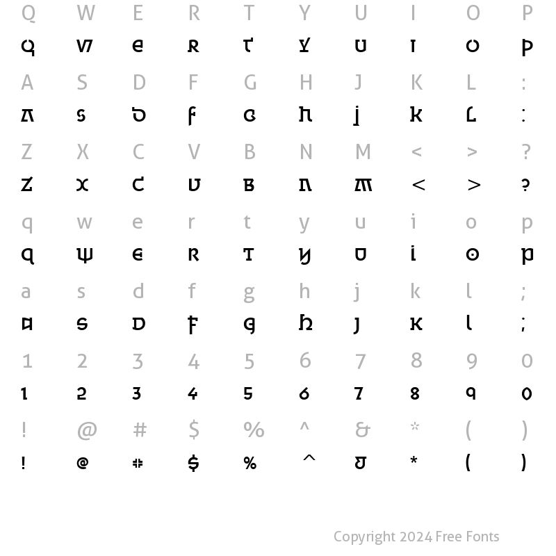 Character Map of Minska Medium ITC TT Regular