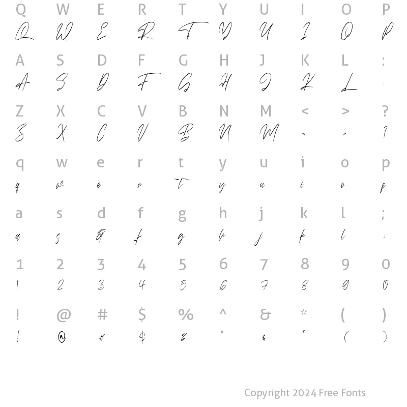 Character Map of Miny Fellas Regular