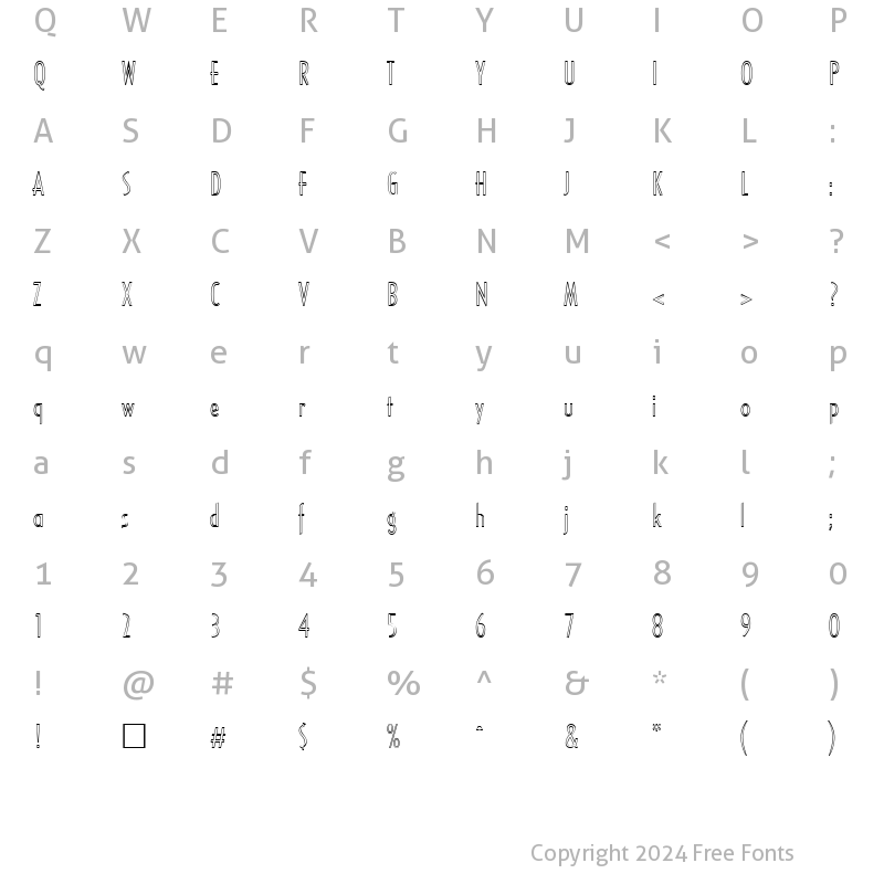 Character Map of MirageOpen Regular