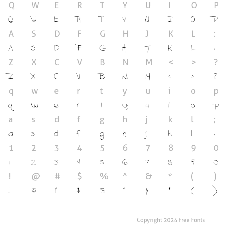 Character Map of Mirakel Regular