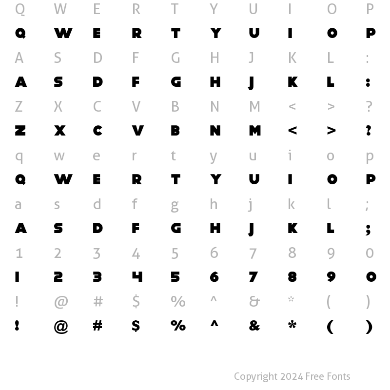 Character Map of MIRAMAX Regular