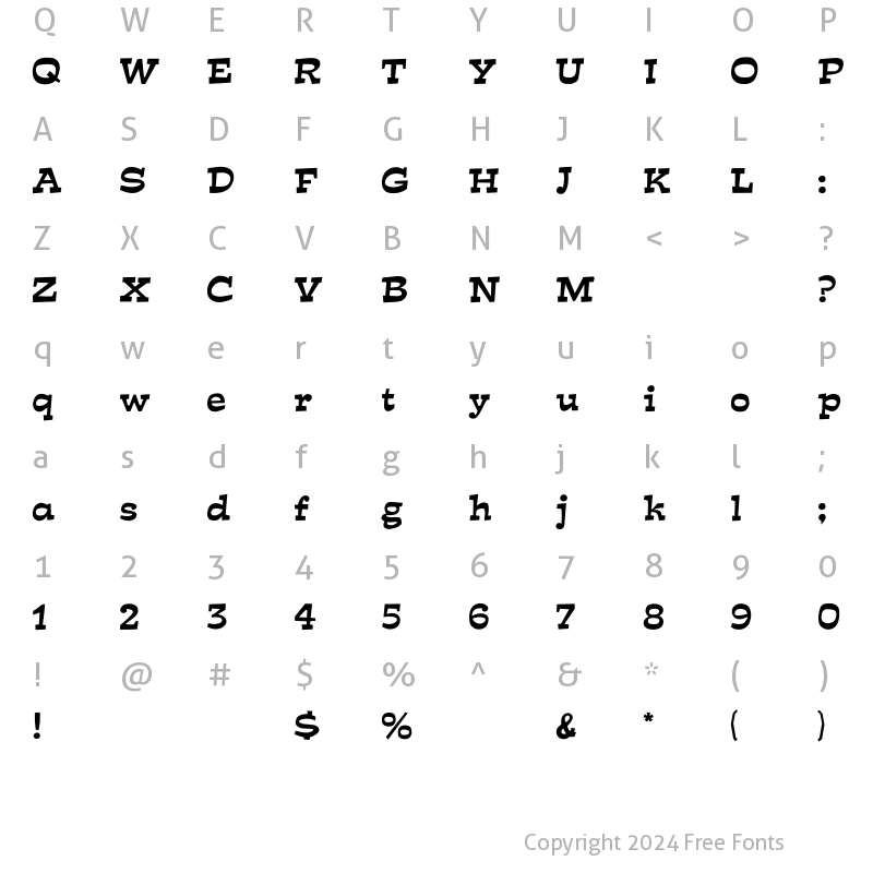 Character Map of Mirisch Regular