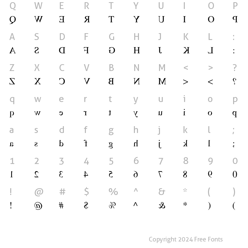 Character Map of Miror-Mirror Regular