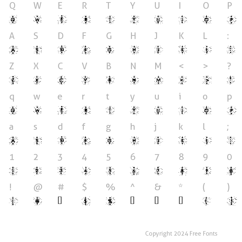 Character Map of Mischstab Avocado Trauma Regular