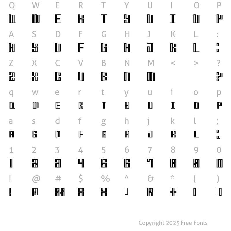 Character Map of Mischstab Opium River Regular