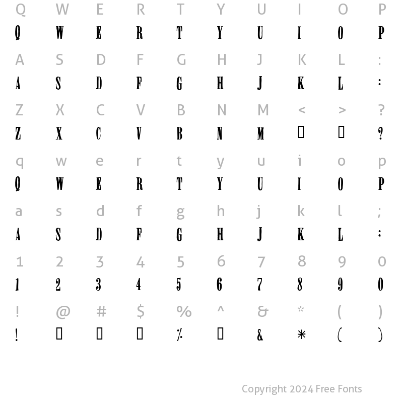 Character Map of Miserable Regular