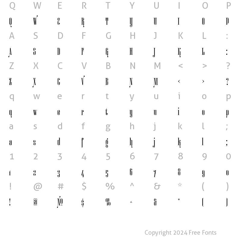 Character Map of Miserichordia Alternatives Regular