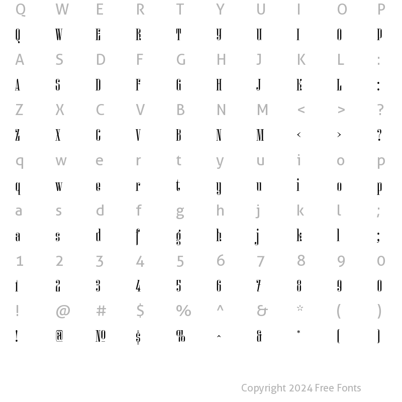 Character Map of MiserichordiaC Regular