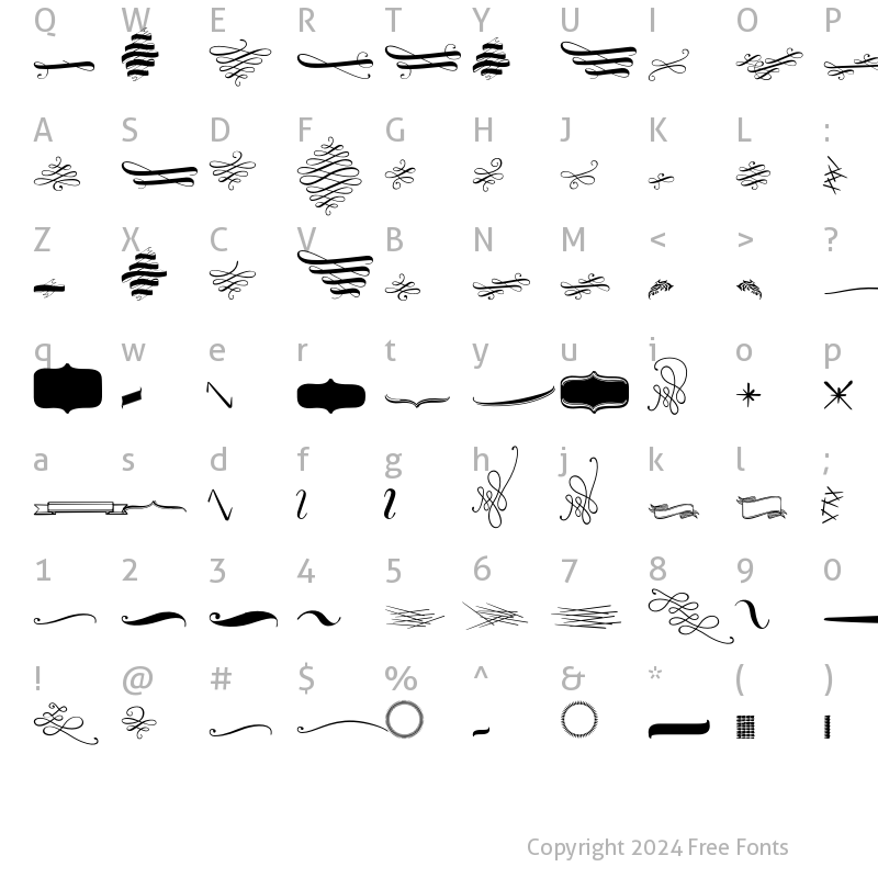 Character Map of Mishka Ornaments Regular