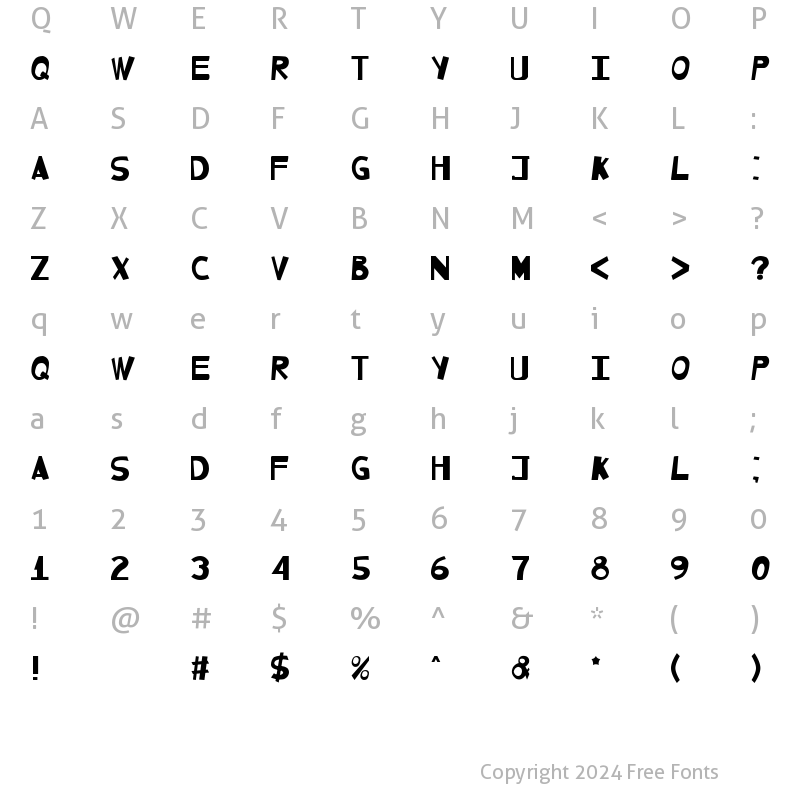 Character Map of Mishkin Shrift Regular