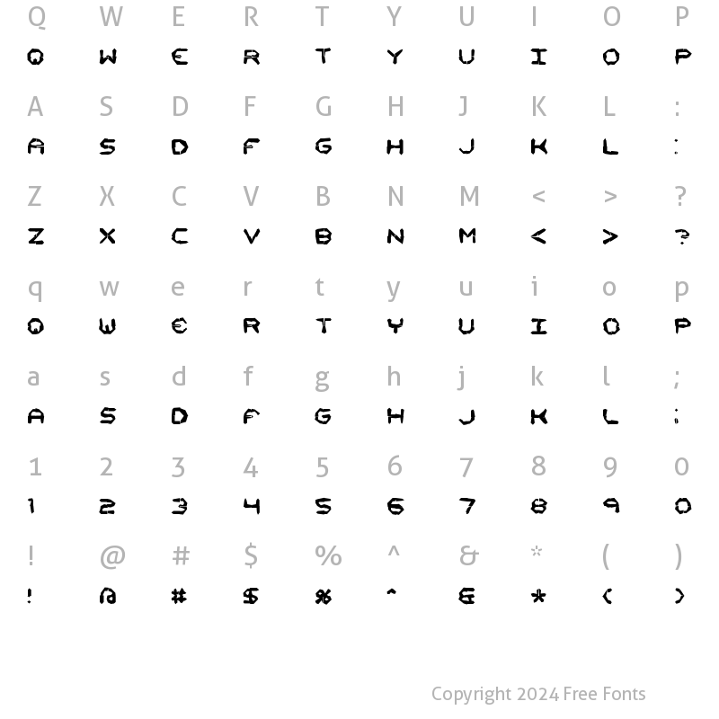 Character Map of Mishmash 4x4i BRK Regular