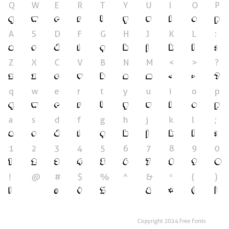 Character Map of Misirlou Day Regular