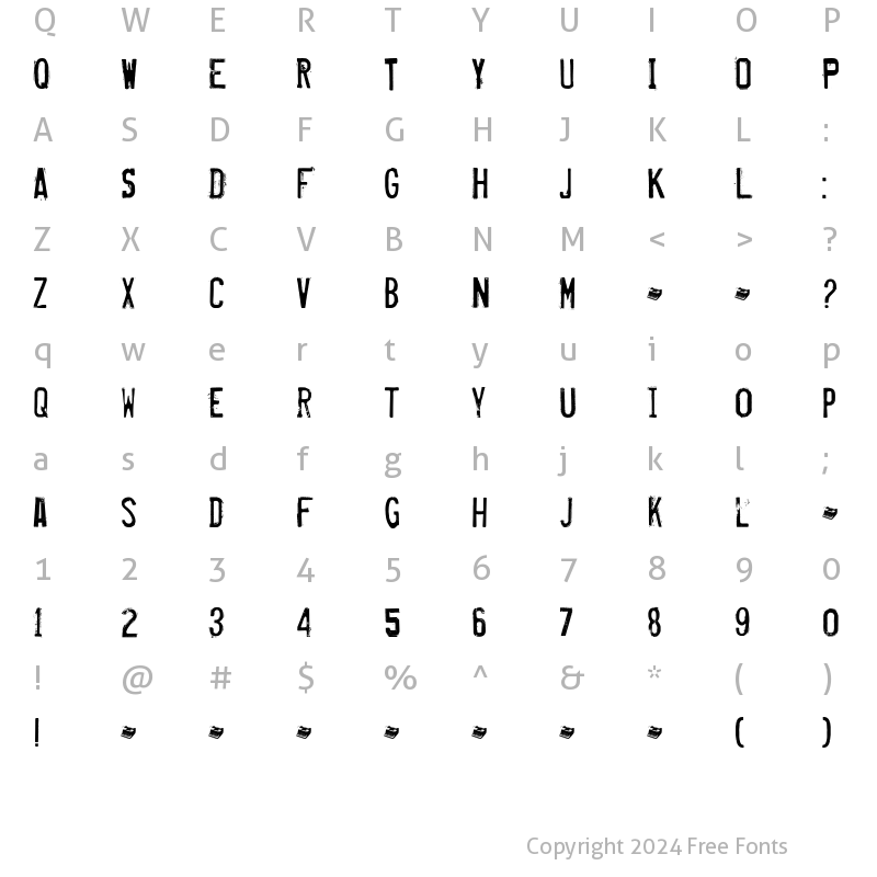 Character Map of Misproject (r)ecife