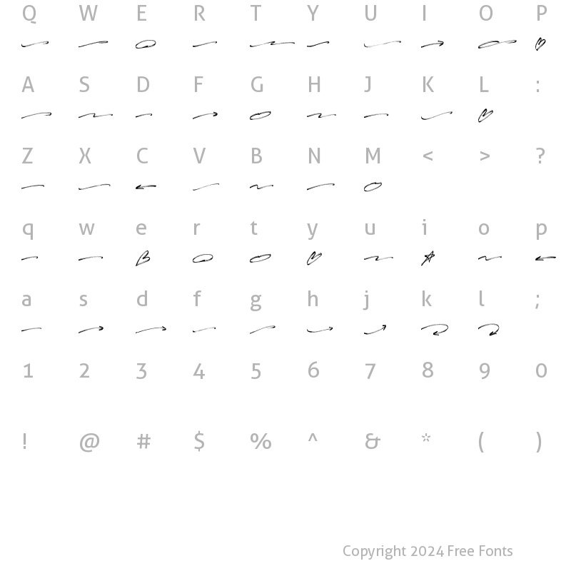 Character Map of Misrelly Swashes