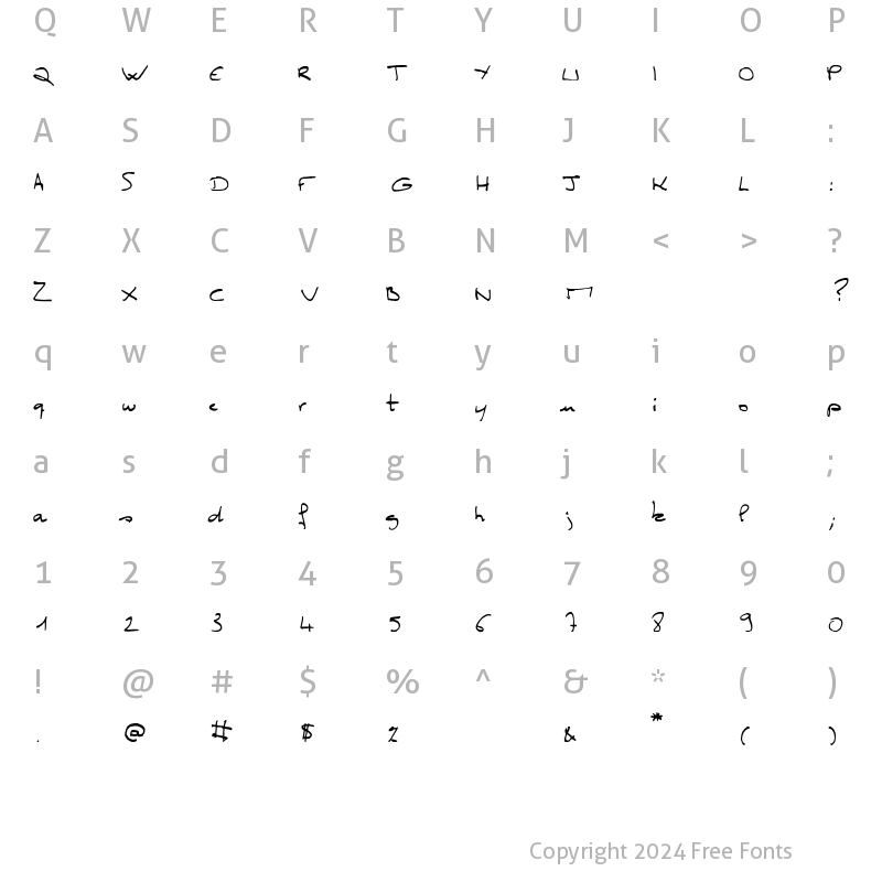 Character Map of Miss Claude Regular