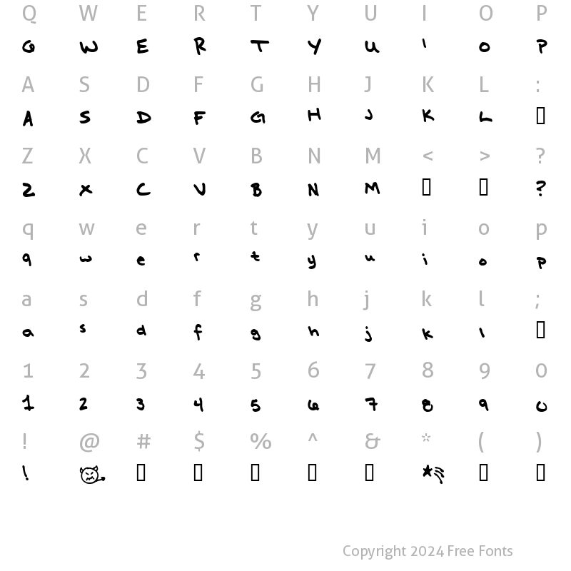 Character Map of Miss Katie Regular