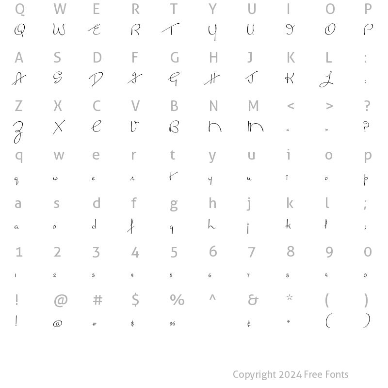 Character Map of Miss Lankfort Regular