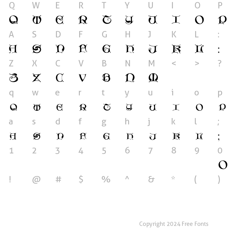 Character Map of MissalUncialeMaster Regular