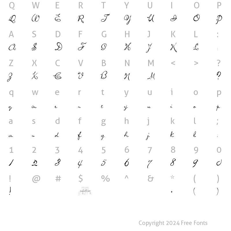 Character Map of MissBrooks Regular